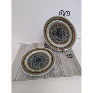 Vintage Earthenware Franciscan Nut Tree Set Of 2 Salad Luncheon Plates 8 1/2"